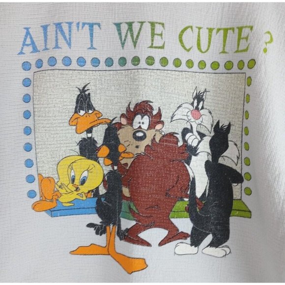Vintage 1997 Brazos Warner Bros Looney Tunes "Ain't We Cute" Sweatshirt Size M/L - Picture 3 of 7